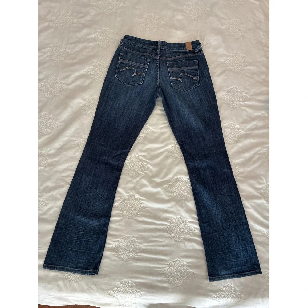 Maurices New Boot Dark Wash Bootcut Jeans Womens 3/4 Long Stretch Denim Indigo - Picture 3 of 6